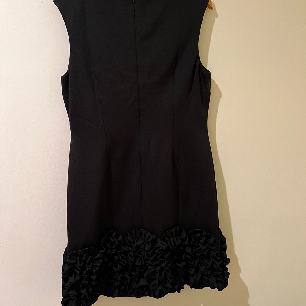 Chic Black Ruffled Hem Mini Dress - Picture 3 of 3